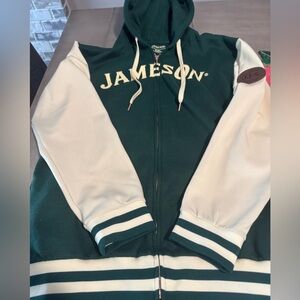 Jameson whiskey varsity jacket zip up sweatshirt